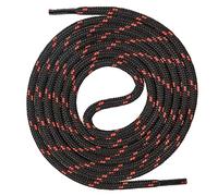 Mount Swiss Round shoelaces made of durable polyester, diameter 4.5 mm, for trekking, work, mountain and hiking shoes, length 70-220 cm, white, pack of 1, black / red, 190 cm / ø 4,5mm