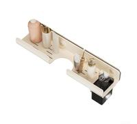 Mount Toiletry Rack for Sink Mirror Toilet Washbasin Faucet Compact Bathroom Storage Solution ABS Steel Frame (white)