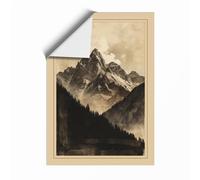 Mountain Above Pines Scandinavian Unframed Wall Art Print A2 (59.4×42cm), Wall Decor for Living Room, Bedroom, Office & Home, Art Gift