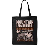 Mountain Adventure for The Hardworking High Power Natural Ecological Cotton Tote Bag Black