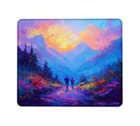 Mountain Adventure Landscape Mouse Pad, Vibrant Sunset Colorful Nature Design, Soft Fabric Non-Slip Gaming Mouse Pad for Home Office and Travel, Perfect Choice for Nature Lovers Square 8x10 Inch