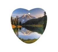 Mountain And Lake Pictures Car Air Freshener Hanging, Long Lasting Scented Car Aromatherapy Tablets, Love form Fragrance Scented Cards for Vehicles, Bedroom, Wardrobe White-style