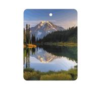 Mountain And Lake Pictures Car Air Freshener Hanging, Long Lasting Scented Car Aromatherapy Tablets, Square Fragrance Scented Cards for Vehicles, Bedroom, Wardrobe White-style
