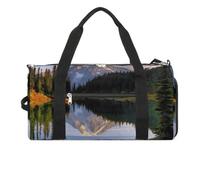 Mountain And Lake Pictures Gym Bag for Men Women Water Resistant Duffle Bag Travel Lightweight Bag for Travel Sports, white, One Size
