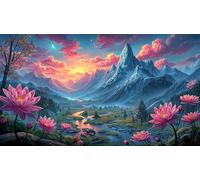Mountain-and-River-Flowers 1000 Piece Jigsaw Puzzles for Adults Educational Games Jigsaw Puzzle Home Decors for Adults and Kids Age 12 Years Up 38x52cm/1000pcs