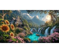 Mountain-and-River-Flowers 1000 Piece Jigsaw Puzzles for Adults Educational Games Jigsaw Puzzle Home Decoration for Adults and Kids Age 12 Years Up 75x50cm/1000pcs