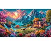 Mountain-and-River-Flowers 1000 Piece Jigsaw Puzzles for Adults Educational Games Jigsaw Puzzle Home Decors for Adults and Kids Age 12 Years Up 38x26cm/1000pcs