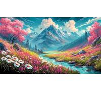 Mountain-and-River-Flowers 1000 Pieces Jigsaw Puzzles for Adults Family Challenge Toys Jigsaw Puzzle Home Decors for Adults and Kids Age 12 Years Up 38x26cm/1000pcs