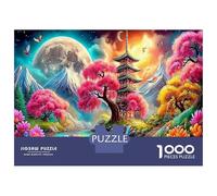 Mountain And River Flowers 1000Piece JigsawPuzzleJapanese Garden ForAdult Challenging LargePiecePuzzles Age12+byth ThemeFlowersandBirds Uncover The Puzzle 38x26cm/1000pcs