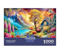 Mountain And River Flowers 1000Pieces JigsawPuzzlesAutumn Cabin ForAdult Challenging LargePiecePuzzles Age12+byth Challenging The Impossible Difficult Game Uncover The Puzzle 52x38cm/1000pcs