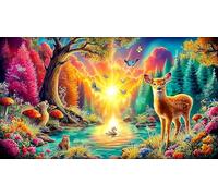 Mountain-and-River-Flowers Puzzle Game 1000 Piece Recycled Paper Impossible Hard Difficult Challenging for The Whole for Women, Gifts for Men 70x50cm/1000pcs