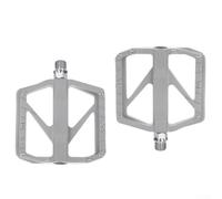 Mountain and road bike pedals featuring 4 bearings, alloy material body, chromium steel wear resistant shaft, double sided nail design for reliable grip and smooth pedaling (grey)