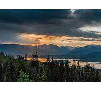 Mountain and Water at Dusk in the Coniferous Forest-6000 Classic Puzzle Pieces for Adults - Gift for the Whole Family, Skill Game 14 years+