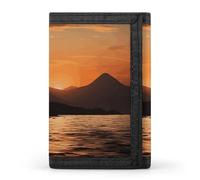 Mountain And Water at Sunset Wallet,Credit Card Holder,Three-fold Wallet for Passport Covers, Purse Passport Bag for Men Women