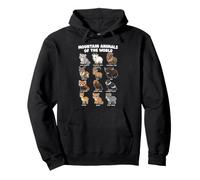 Mountain Animals Cute Cartoon Chart Wildlife Lovers Art Pullover Hoodie