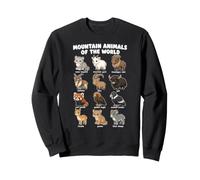 Mountain Animals Cute Cartoon Chart Wildlife Lovers Art Sweatshirt
