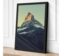 Mountain at Dawn Scandinavian Canvas Wall Art Print 18x12 Inch