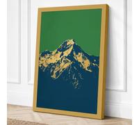 Mountain at Stillness Canvas Wall Art Print 24x16 Inch