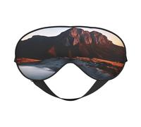 Mountain at Sunrise Double-Sided Silk Sleep Mask, Adjustable Light Blocking Eye Mask for Travel, Men & Women, Soft Comfortable Blindfold 20x10cm