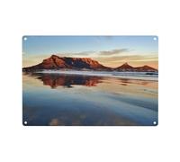 Mountain At Sunrise Print Metal Tin Signs Funny Metal Signs,Poster Plaque Sign Wall Hanging Decorations 12x8inch