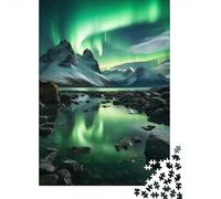 Mountain Aurora 1000 Pieces Mini Jigsaw Puzzle for Adults | 70x50cm Cardboard, Living Room Decor, Premium Craftsmanship, Birthday Gift, Mind Relaxation