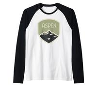 Mountain Badge Aspen, Colorado Raglan Baseball Tee