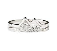 Mountain Band Ring, Daughter Faith Moves Mountains Pavé Mountain Ring, 925 Sterling Silver Rings, Sterling Silver Plain Mountain Design Ring, Jewelry Gift For Women Teen Girls (6)