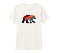 Mountain Bear Silhouette - Double Exposure Wilderness Premium T-Shirt