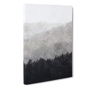 Mountain Behind the Forest Layers Canvas Print | Gallery Wrapped 30mm Frame Wall Art | 30x20 inches | Ready to Hang | Modern Landscape Picture | Living Room Bedroom Lounge Office