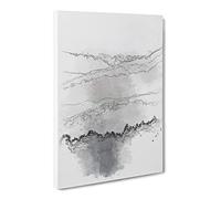 Mountain Behind The Forest Layers Sketch Canvas Print | Gallery Wrapped 30mm Frame Wall Art | 20x14 inches | Ready to Hang | Modern Landscape Picture | Living Room Bedroom Lounge Office