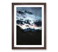Mountain Below The Clouds Framed Print | A2 Walnut Framed Wall Art | Ready to Hang | Modern Landscape Picture | Living Room Bedroom Lounge Office