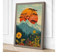 Mountain Beneath the Sun Canvas Wall Art Print 18x12 Inch