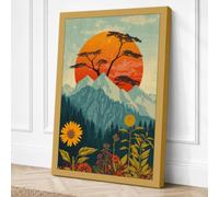 Mountain Beneath the Sun Canvas Wall Art Print 24x16 Inch
