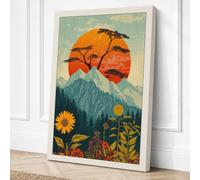 Mountain Beneath the Sun Canvas Wall Art Print 24x16 Inch