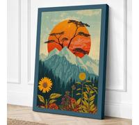 Mountain Beneath the Sun Canvas Wall Art Print 24x16 Inch