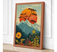 Mountain Beneath the Sun Canvas Wall Art Print 36x24 Inch