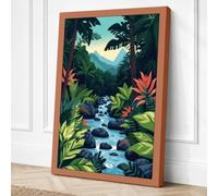 Mountain Beyond Jungle Canvas Wall Art Print 18x12 Inch (46 x 30 cm)