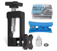Mountain Bicycle Brake Oiling Needle Tool, MTB Hydraulic Disc Brake Hose Fitting Oiling Needle Inserting Tool Set, with Line Cutter, for Road Bicycle Repair