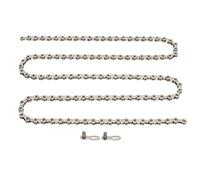 Mountain Bicycle Chain Silver 8 Speed, High Carbon Steel Replacement Chain for Cycling - Durable Forged Design, Lightweight Hollow Structure, Ideal for Mountain Bikes