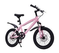 Mountain Bike 18 Inch Kids Bicycle Carbon Steel MTB Unisex Girls Boys Junior Bicycle with Tyre Pump and Fender, Adjustable Seat Bicycles Pink Bike for 6-12 Years Old（Load About 60kg）