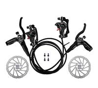 Mountain Bike 2-Pistons Hydraulic Disc Brakes Set Aluminum CNC Ultra-light Right Front 800mm Left Rear 1450mm With 160mm Rotors For Folding Bikes Scooters