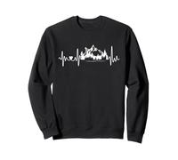 Mountain Bike and Mountains Heartbeat I Love Mountains and MTB Sweatshirt