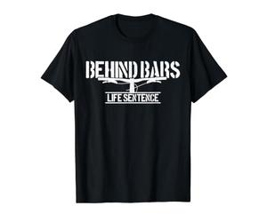 Mountain Bike Behind Bars Life Sentence MTB Funny Biker Gift Value Graphic T-Shirt, Men, Black, S