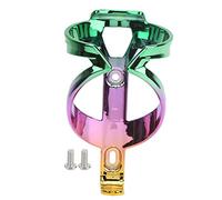 Mountain Bike Bottle Cage, Bicycle Water Cup Holder, Colorful Lightweight Cycling Accessory with Vacuum Electroplating, Universal Fit for 65-75mm Bottles, Durable Glass Fiber Nyl (green purple gold)