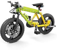 Mountain Bike Building Blocks Set - 212 PCS Green & Yellow Bicycle Model Kit for Kids & Adults | Realistic MTB with Suspension, Brake Discs & Movable Parts Toy & Display Gift for Boys & Collectors