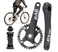 Mountain Bike Crankset | 170mm Hollow Integrated Cycling Crank Set | Narrow Wide Chainring Aluminum Alloy for Cyclist Outdoor Riding Road Cycling