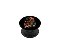 Mountain Bike Dad and Son Send It - MTB Gift PopSockets Adhesive PopGrip