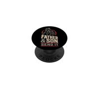 Mountain Bike Dad and Son Send It - MTB Gift PopSockets Adhesive PopGrip