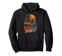 Mountain Bike Dad and Son Send It - MTB Gift Pullover Hoodie