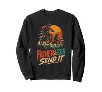 Mountain Bike Dad and Son Send It - MTB Gift Sweatshirt
